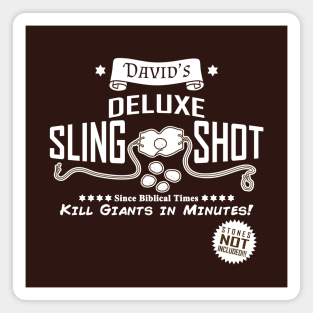 David's Slingshot Funny Bible Inspired David And Goliath Retro Vintage Poster Magnet